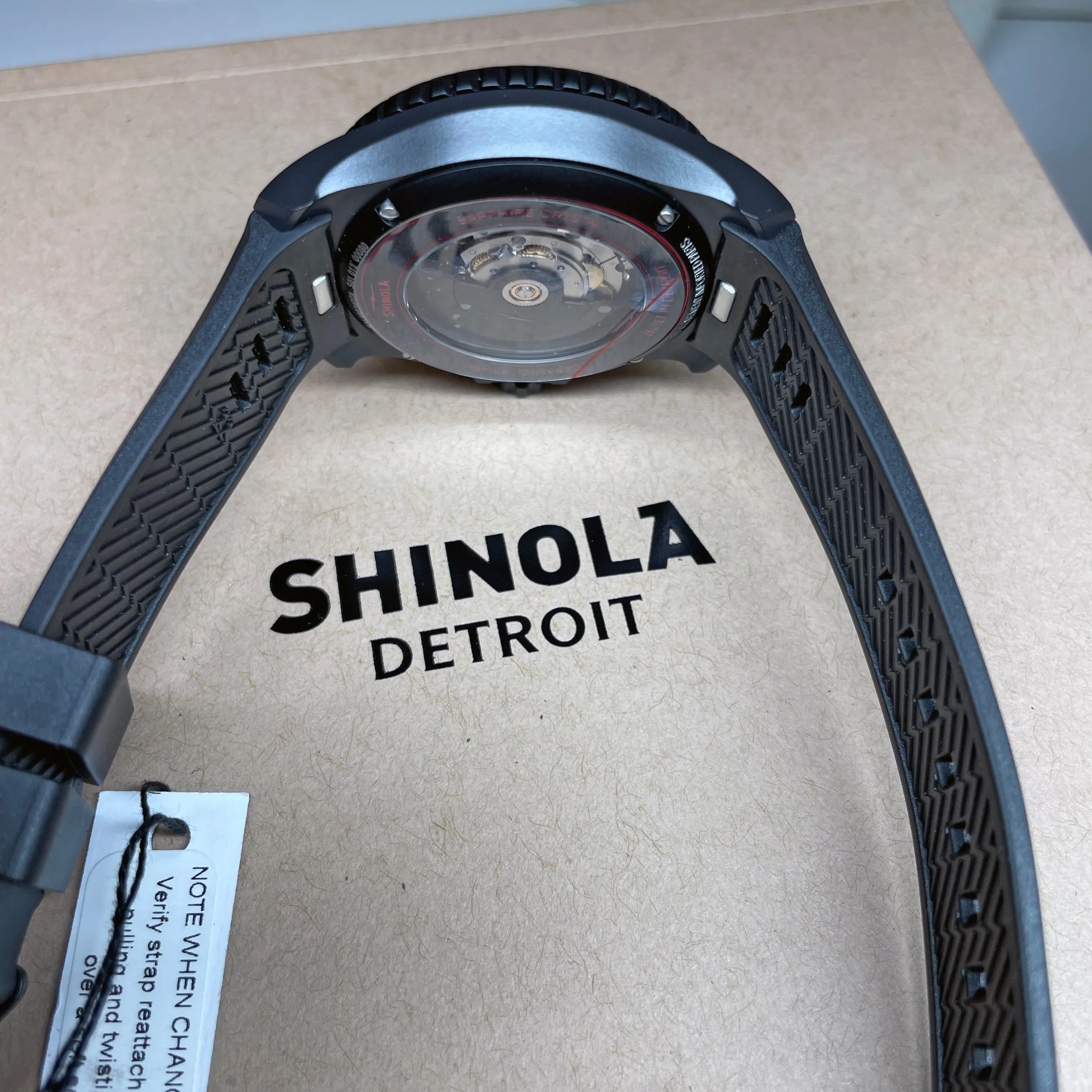 Optimized Title: Black Shinola 43mm Ceramic Monster Automatic Watch (Model: S0120274078)