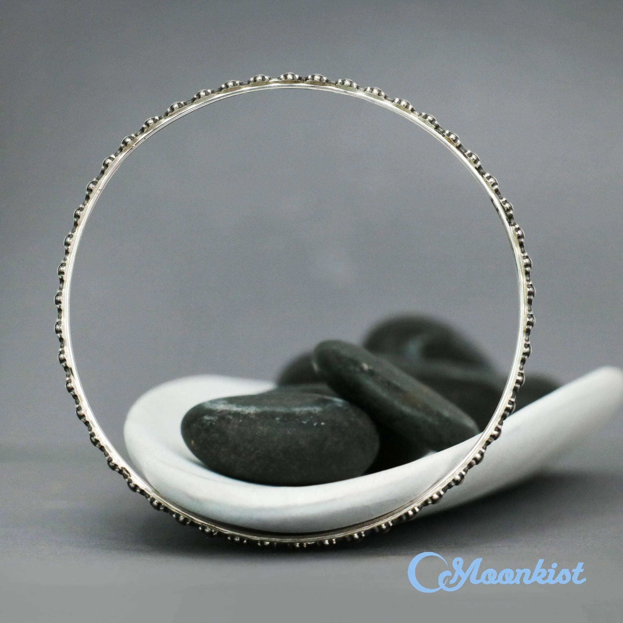 Silver Flower Bangle Bracelet for Women | Moonkist Designs