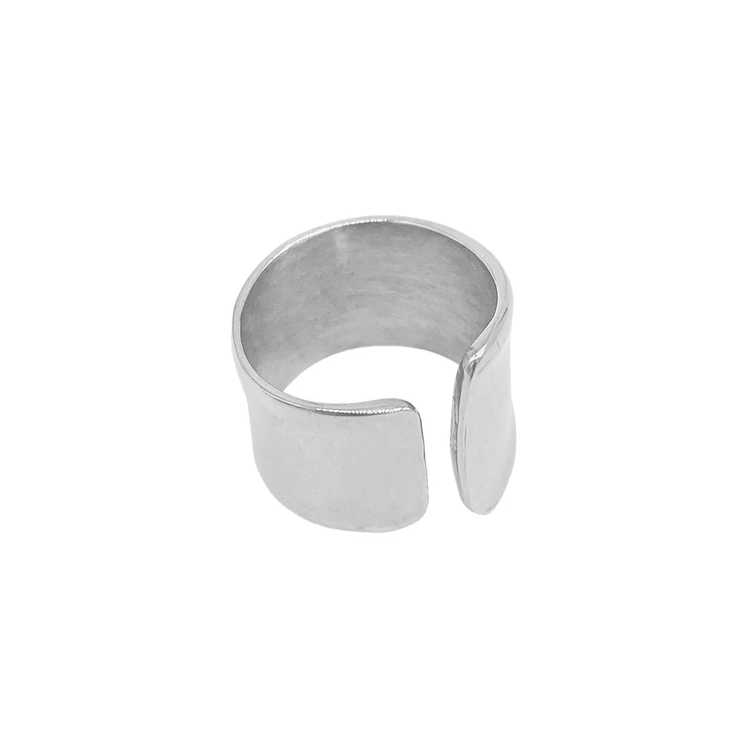 Silver Plated Tall Open Band Ring