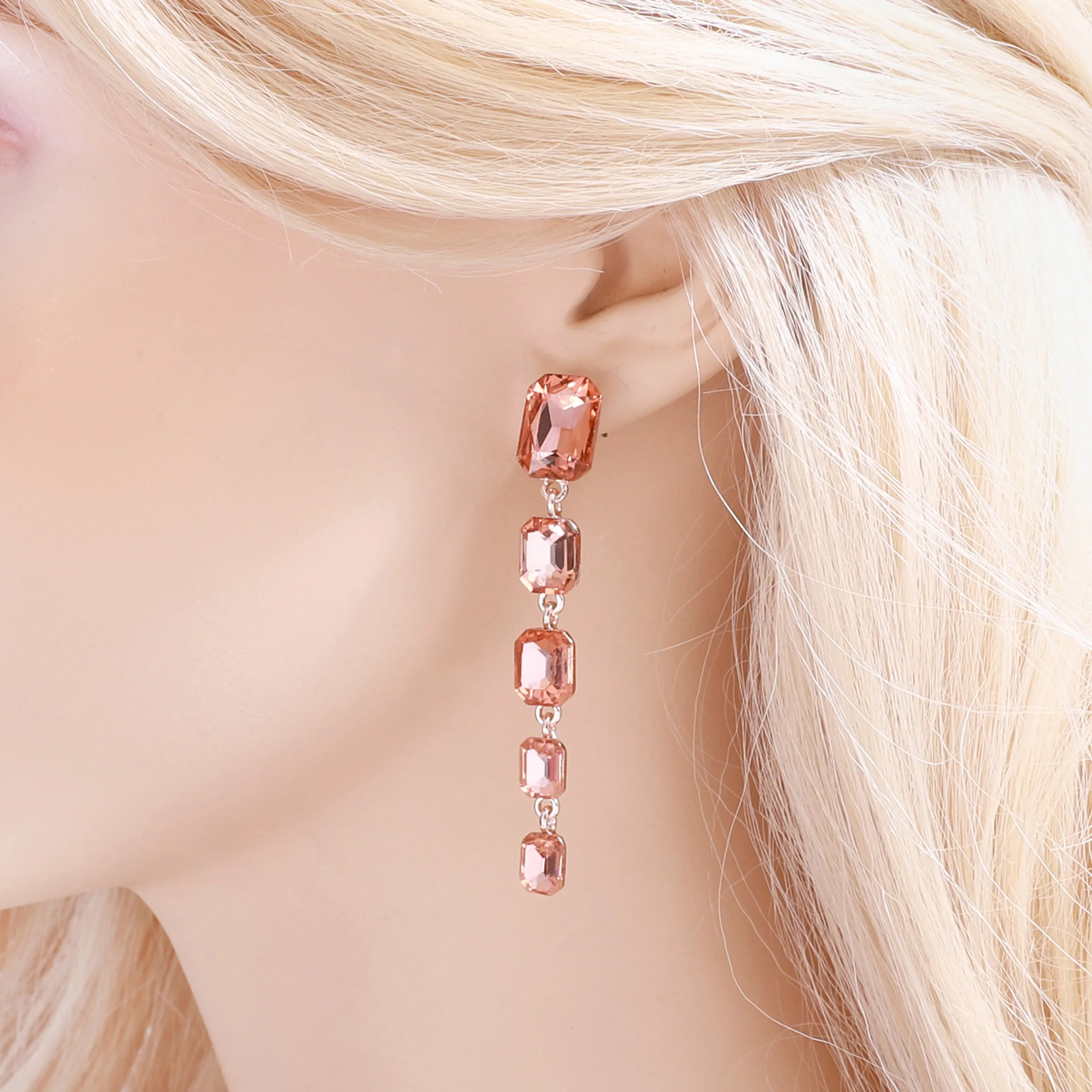 Skylar Rectangular 5-Tiered Drop Earrings