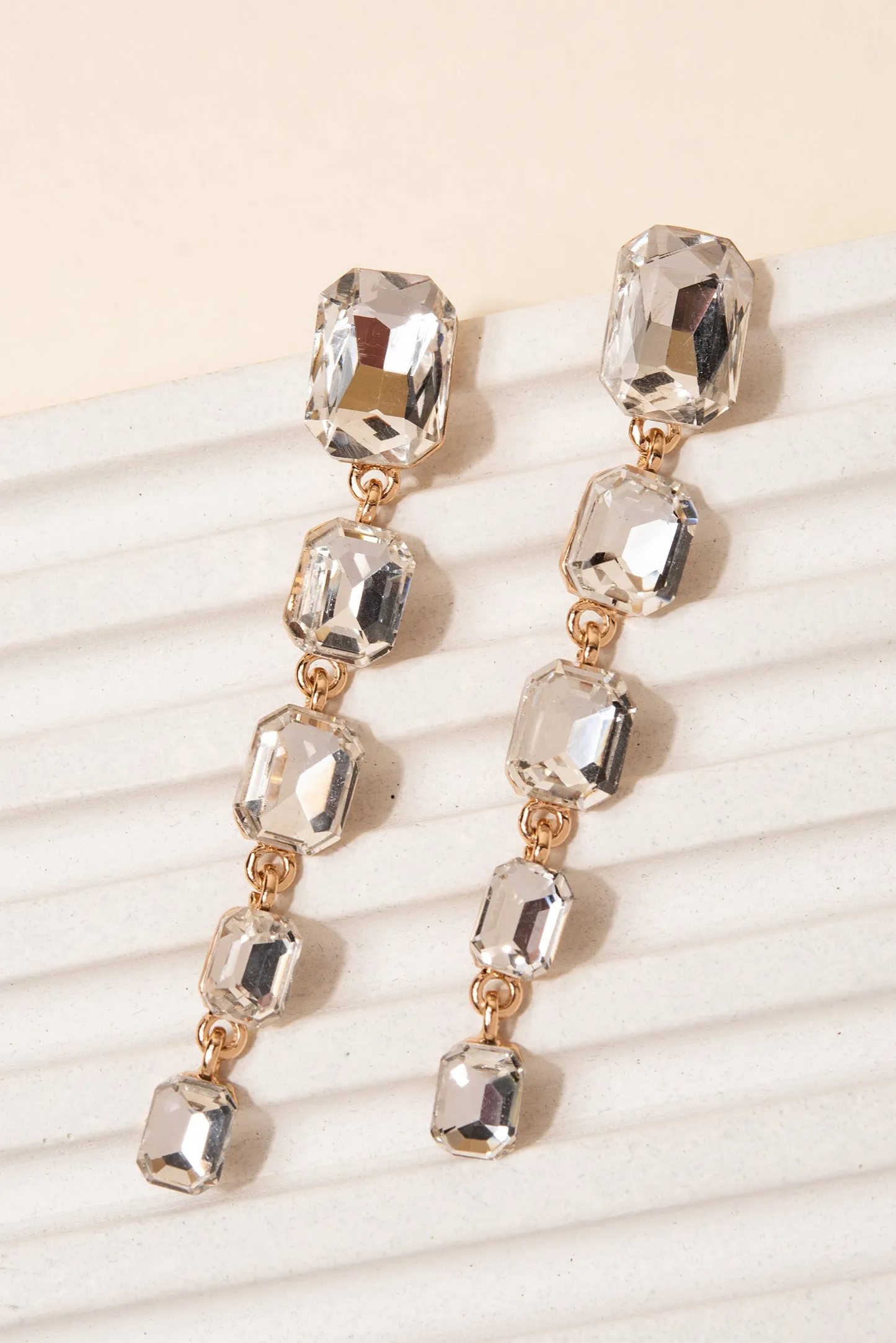 Skylar Rectangular 5-Tiered Drop Earrings