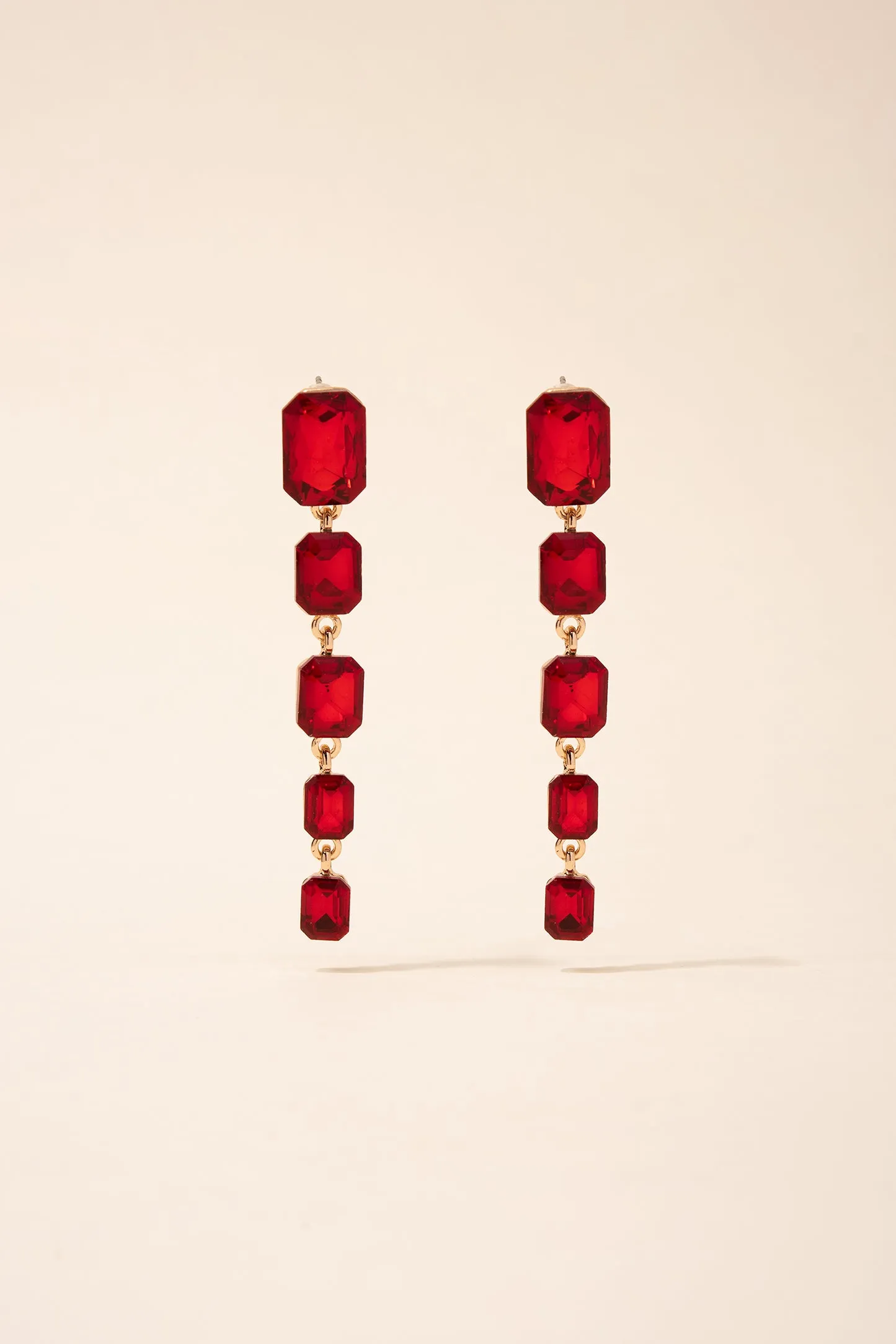 Skylar Rectangular 5-Tiered Drop Earrings