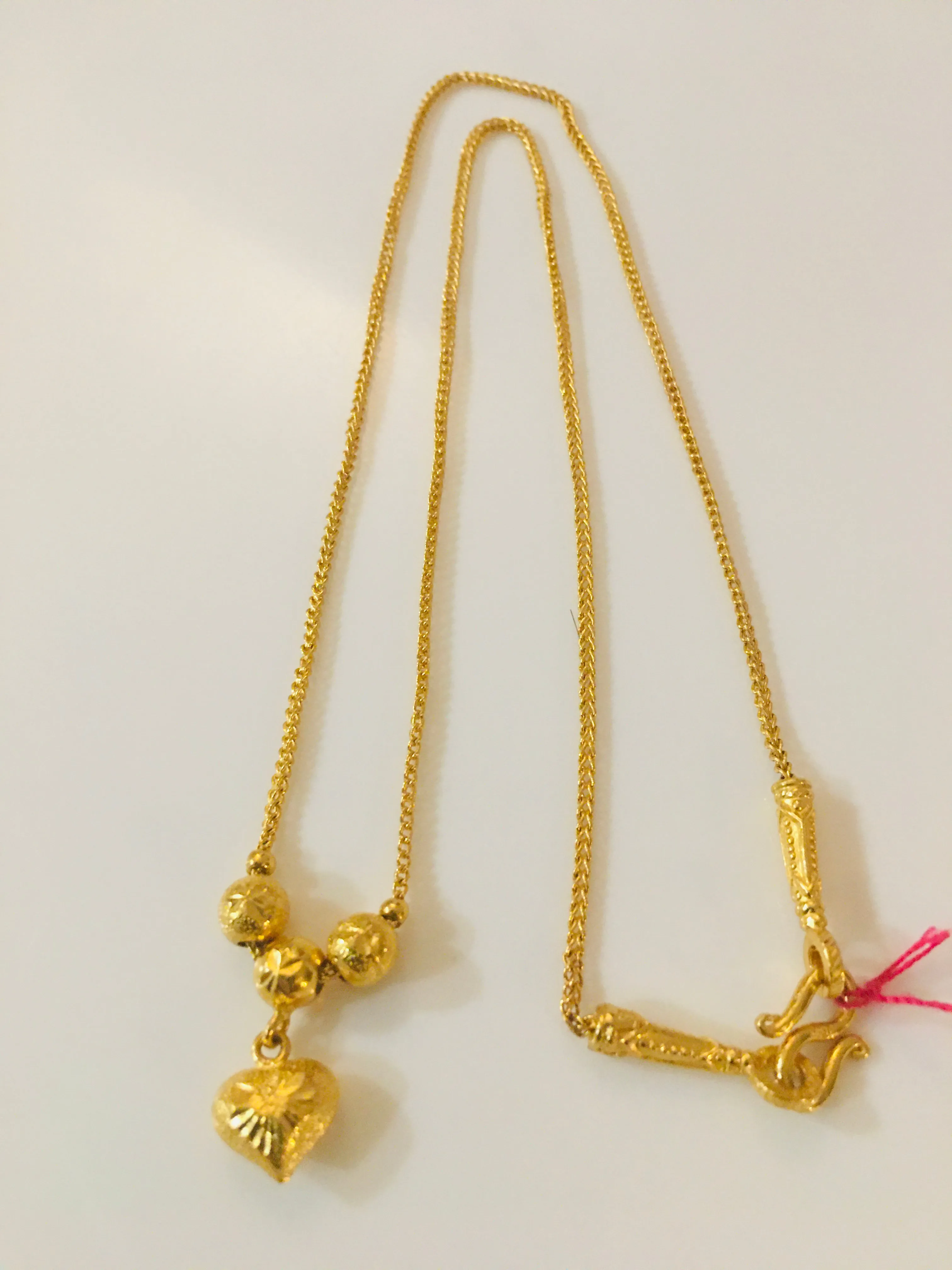 Sold out Item no. SP1032 Bangkok Solid Gold 17”long Choker & 8 grams