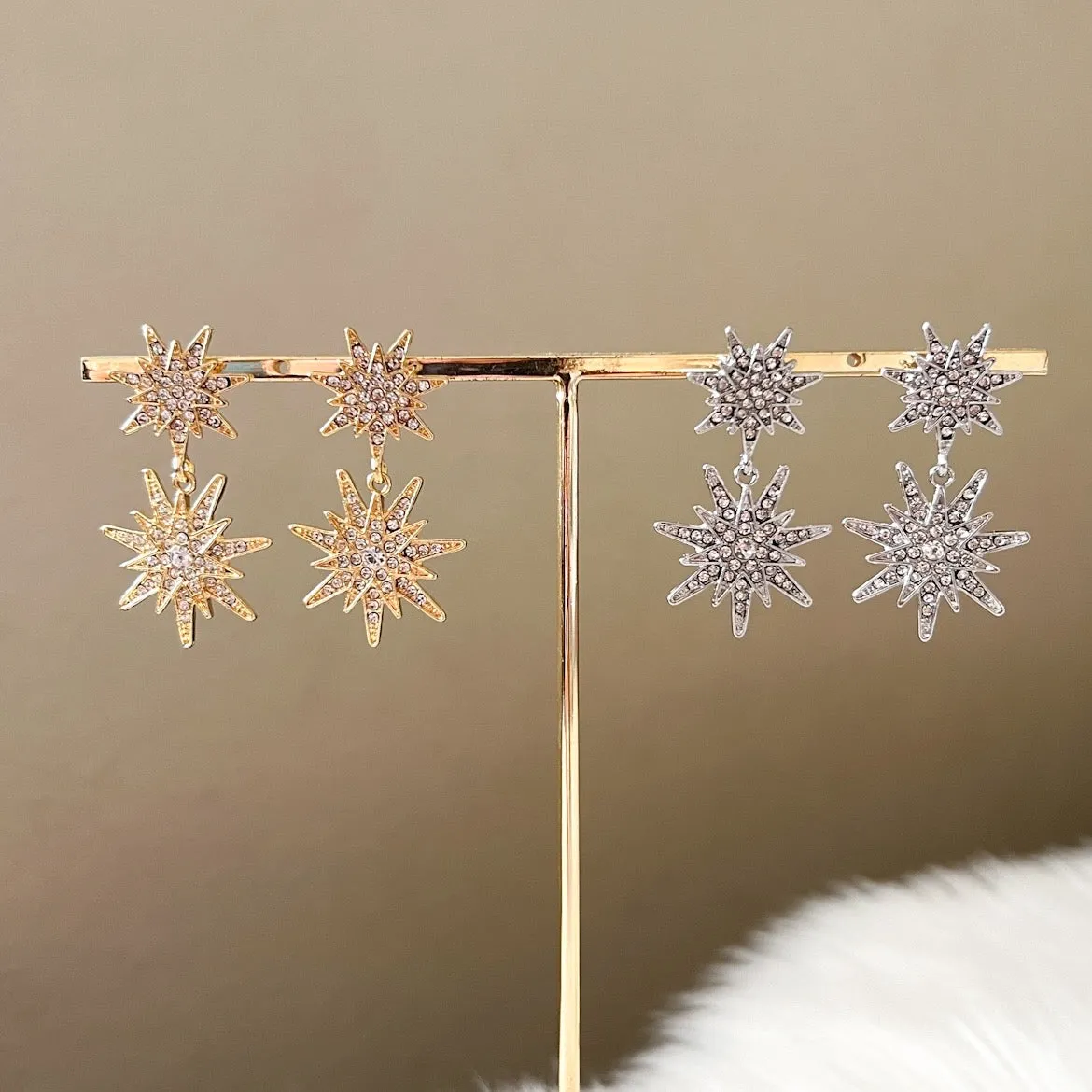 Sparkling Starshine Drop Earrings for Elegant Evening Wear