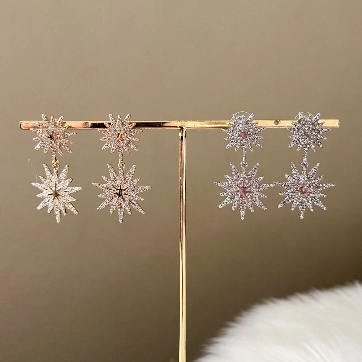 Sparkling Starshine Drop Earrings for Elegant Evening Wear