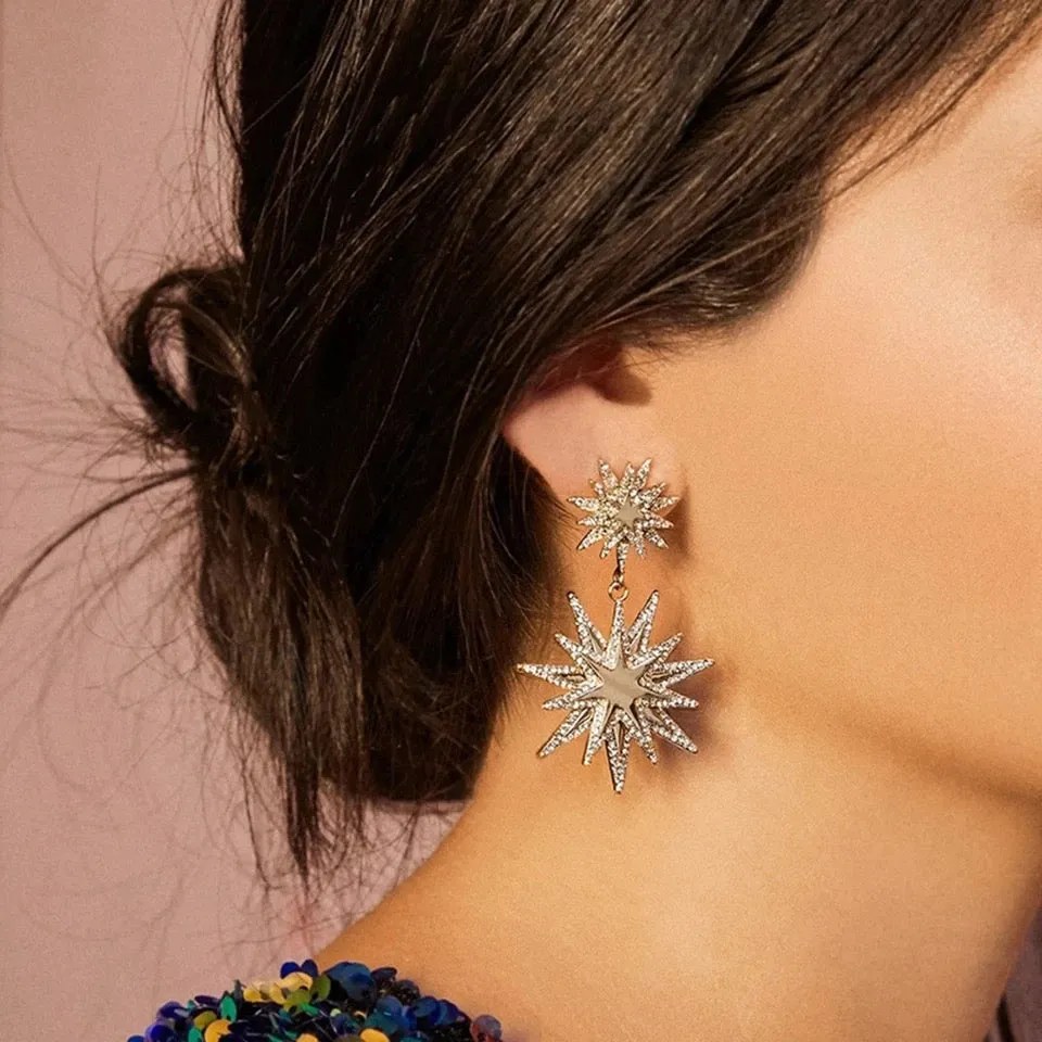 Sparkling Starshine Drop Earrings for Elegant Evening Wear