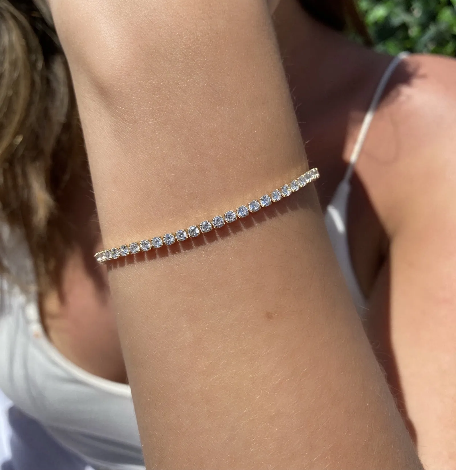 Sterling Silver Casual Tennis Bracelet