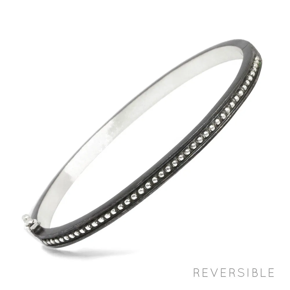 Studded Moonstone Silver Bangle