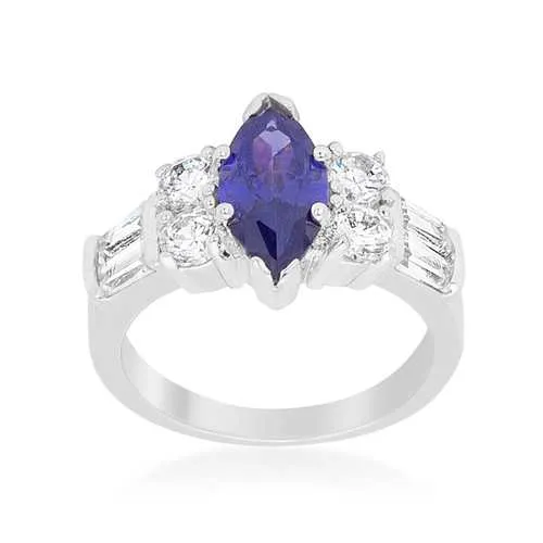 Elegant Tanzanite Purple Cocktail Ring for Women