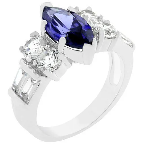 Elegant Tanzanite Purple Cocktail Ring for Women