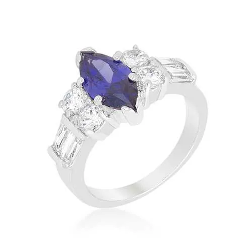 Elegant Tanzanite Purple Cocktail Ring for Women