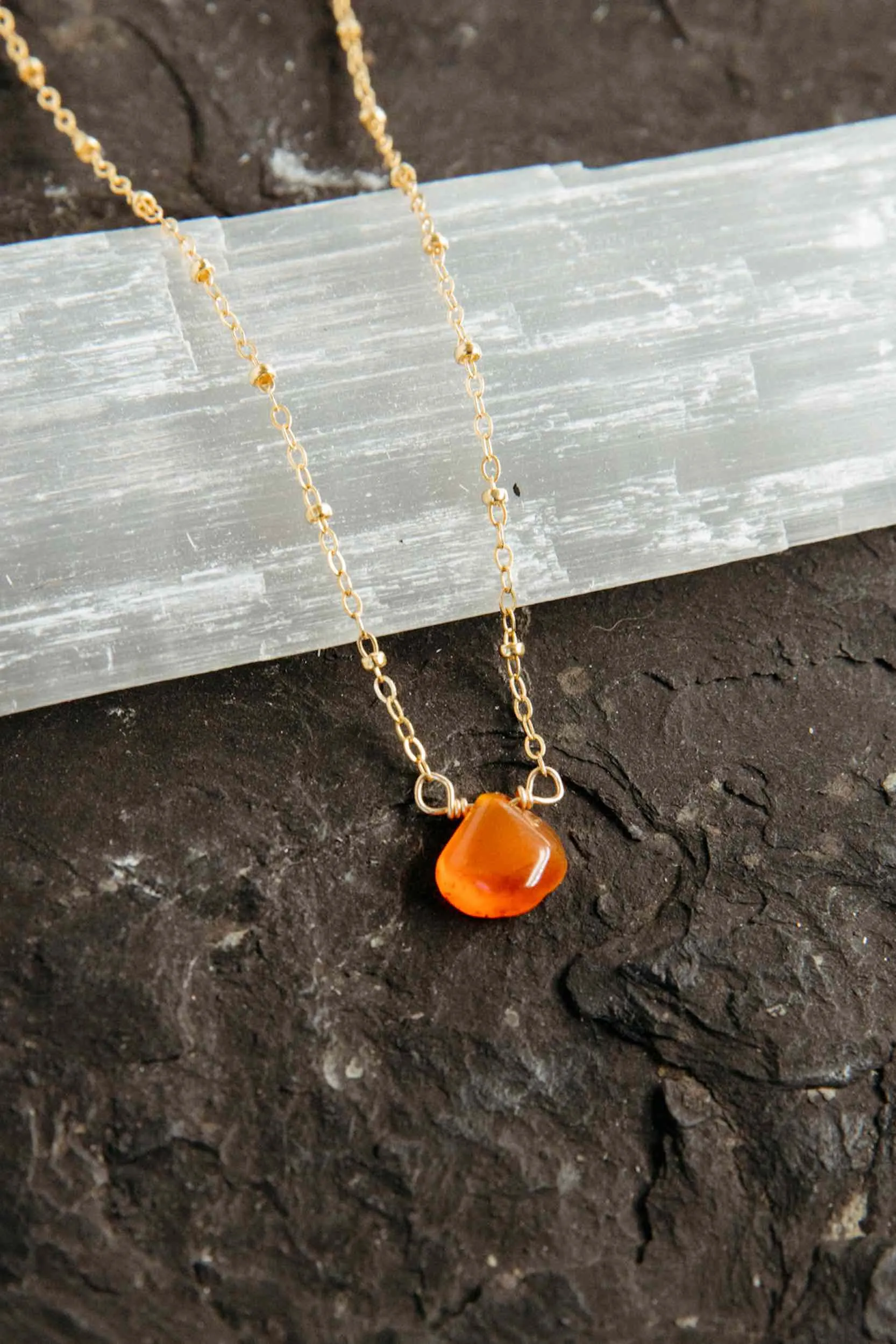 The Eternal Flame Carnelian Gold Necklace