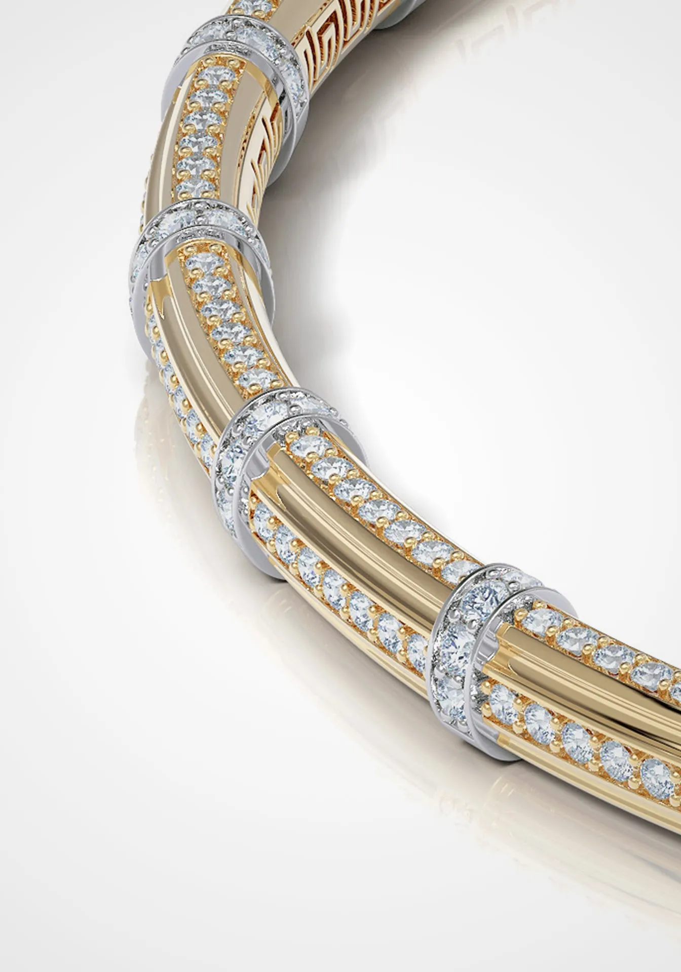 The Flute, 18K Gold   Diamond Choker