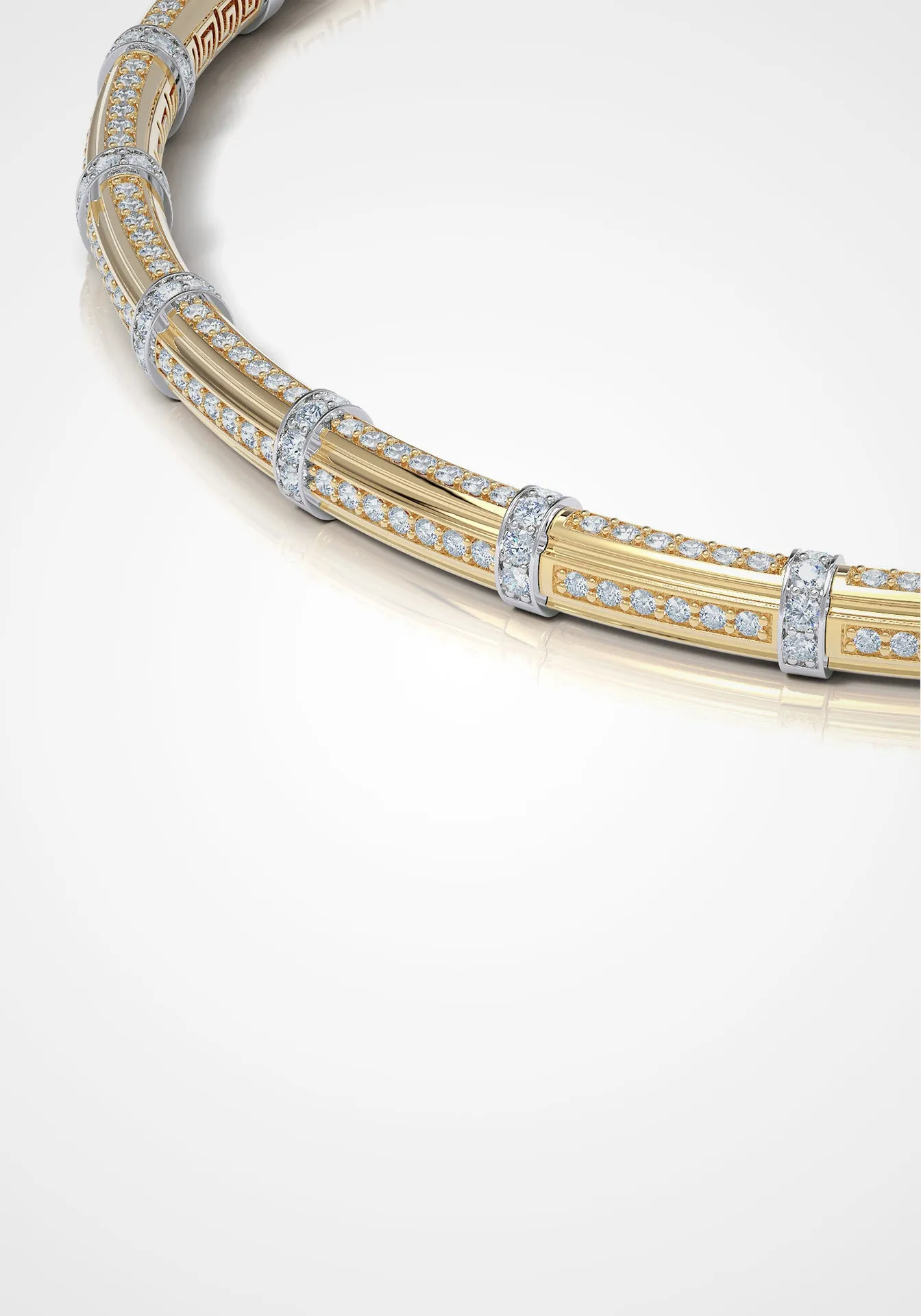 The Flute, 18K Gold   Diamond Choker