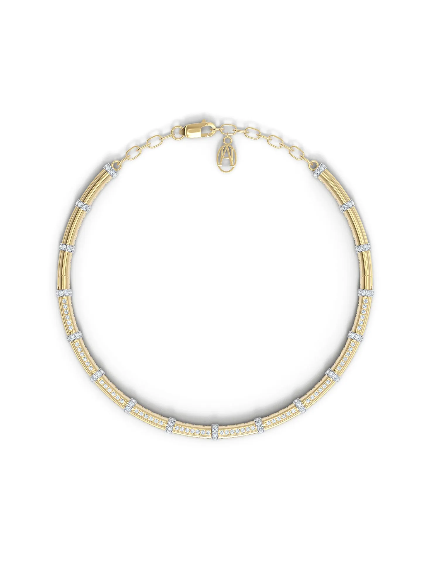 The Flute, 18K Gold   Diamond Choker