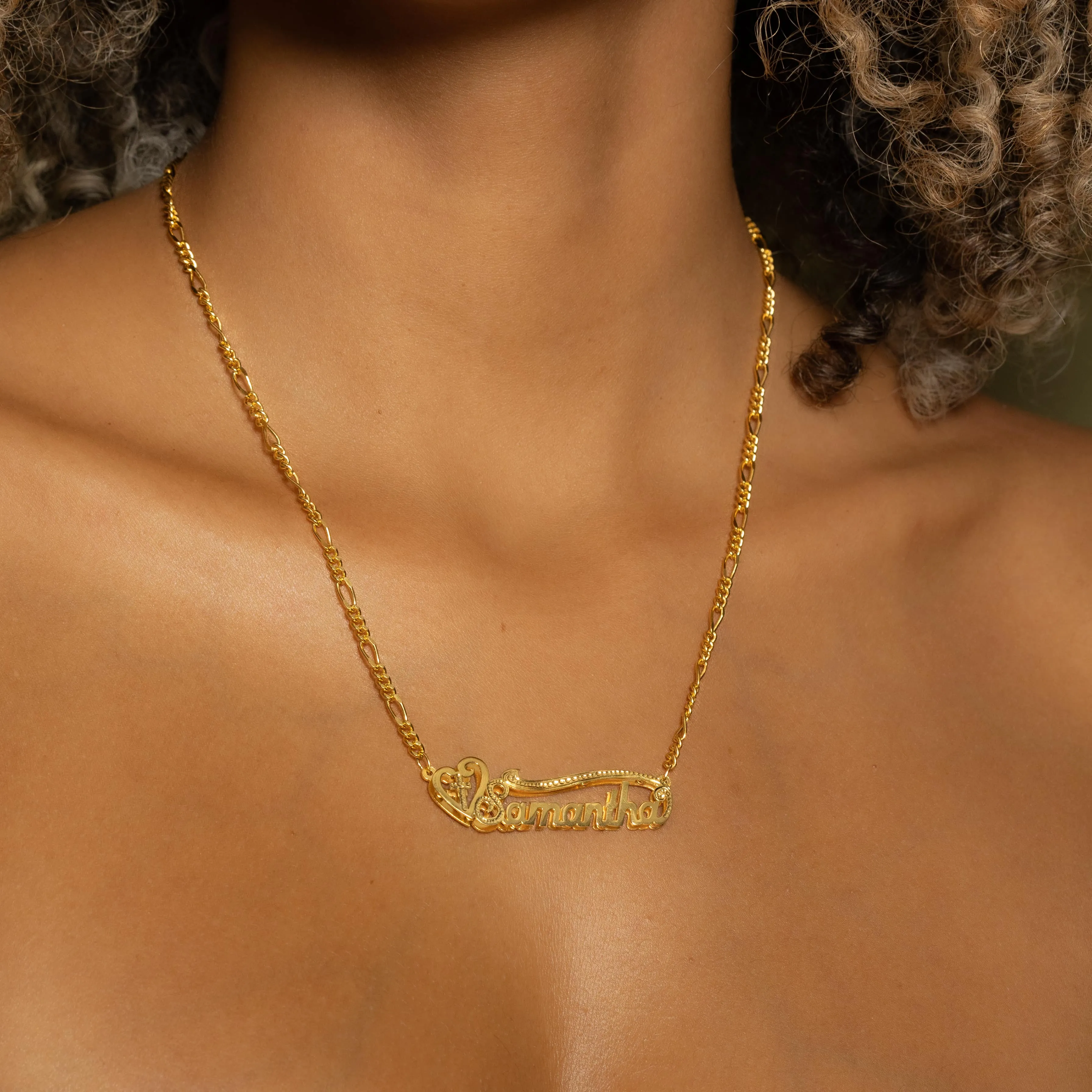 The Golden Double Plated Cross Name Necklace