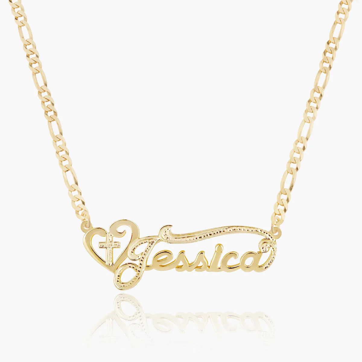 The Golden Double Plated Cross Name Necklace