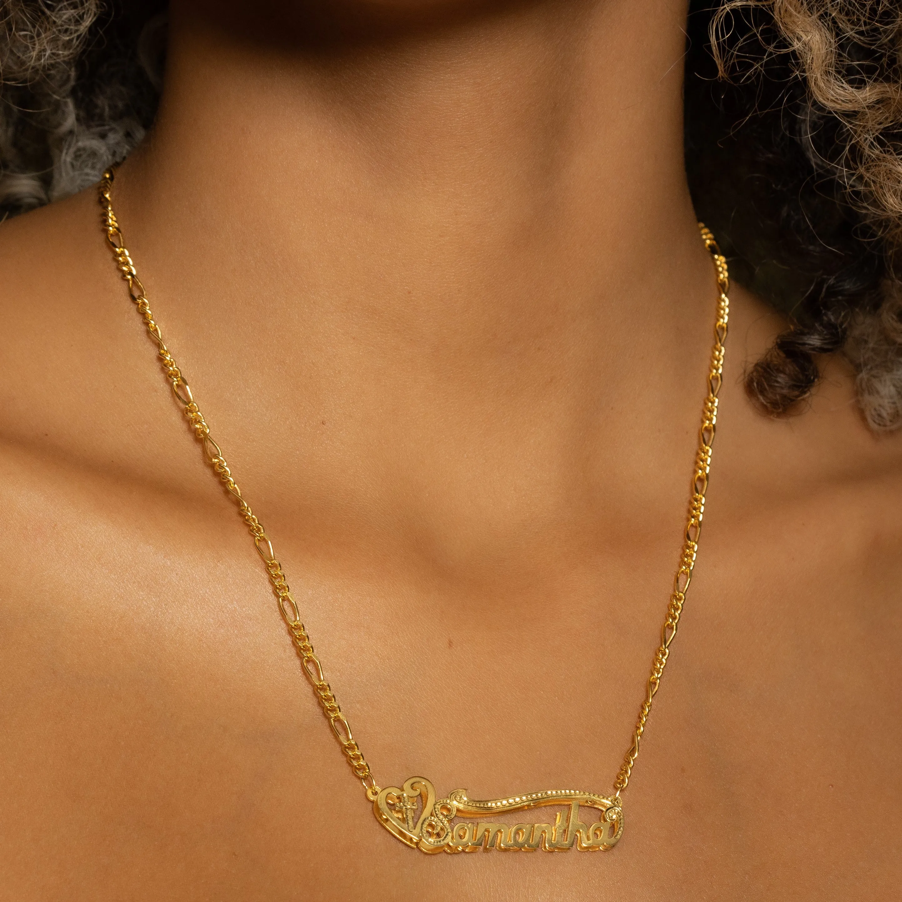 The Golden Double Plated Cross Name Necklace