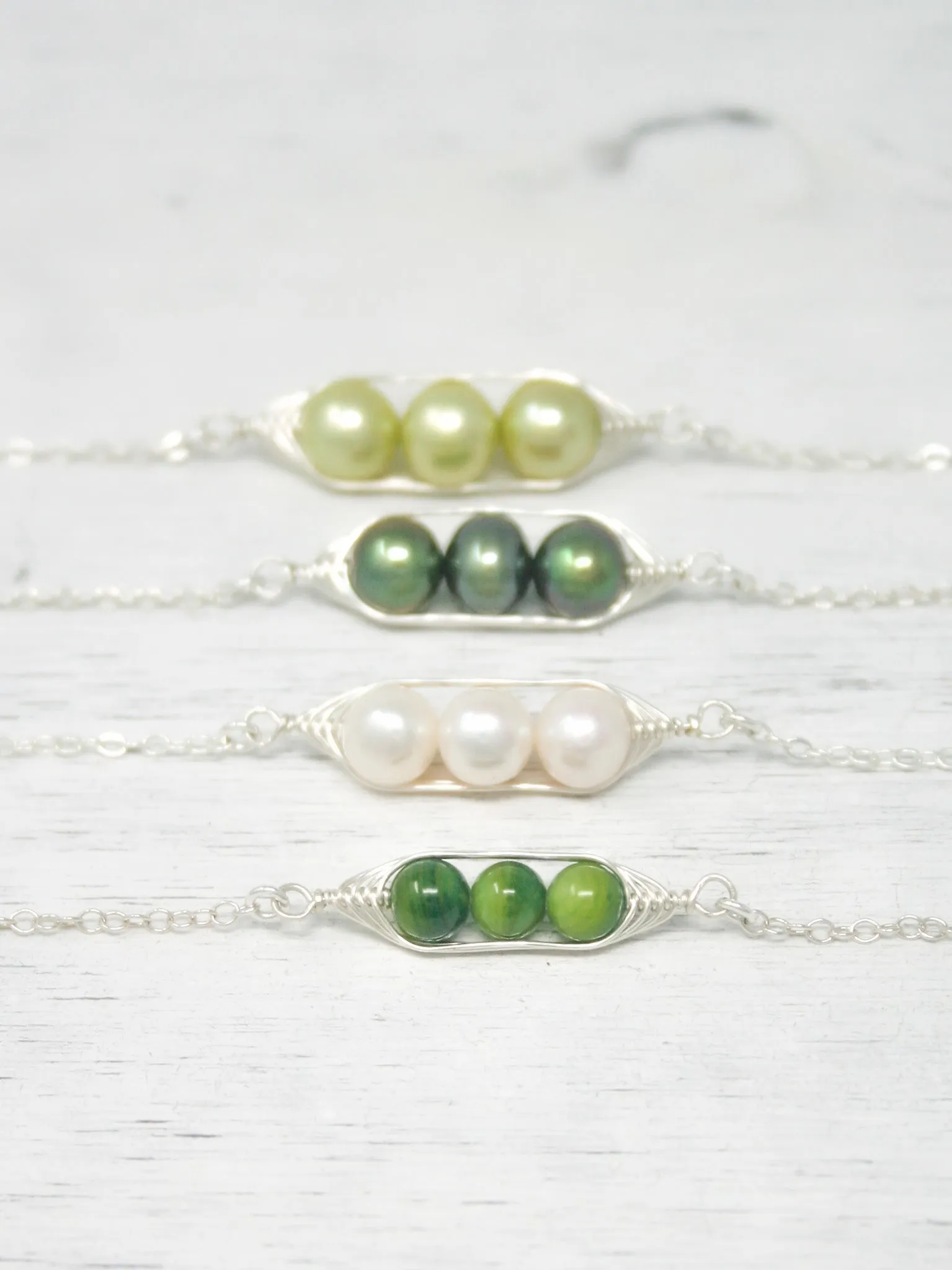 Three peas in a pod bracelet [made to order]