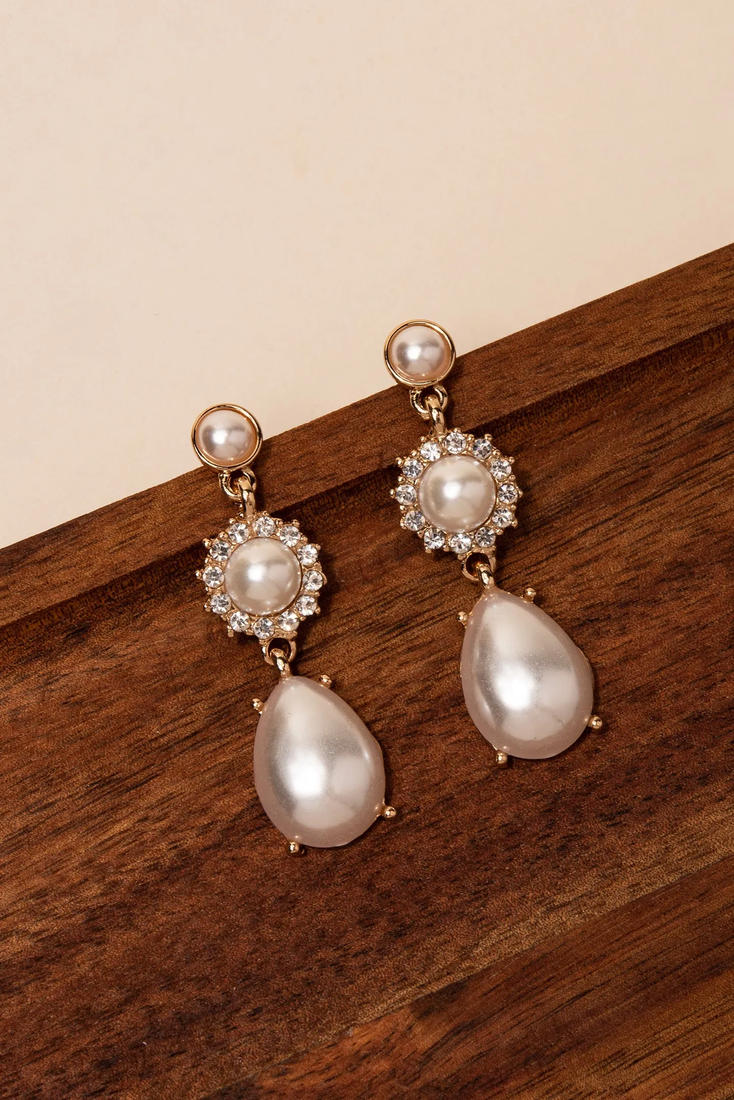 Tiana 3 Pearl Drop Earrings