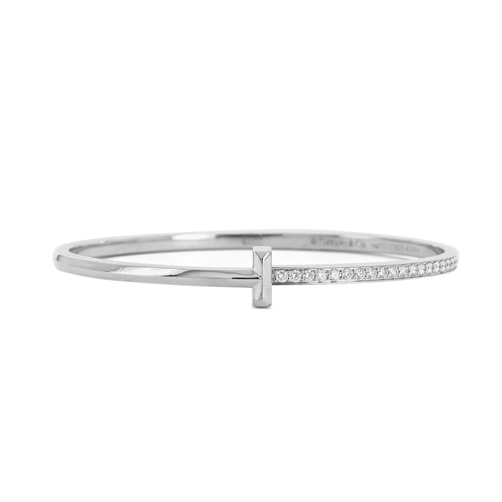 Tiffany & Co | "T1" 1.07ctw Diamond Bangle Bracelet - White Gold