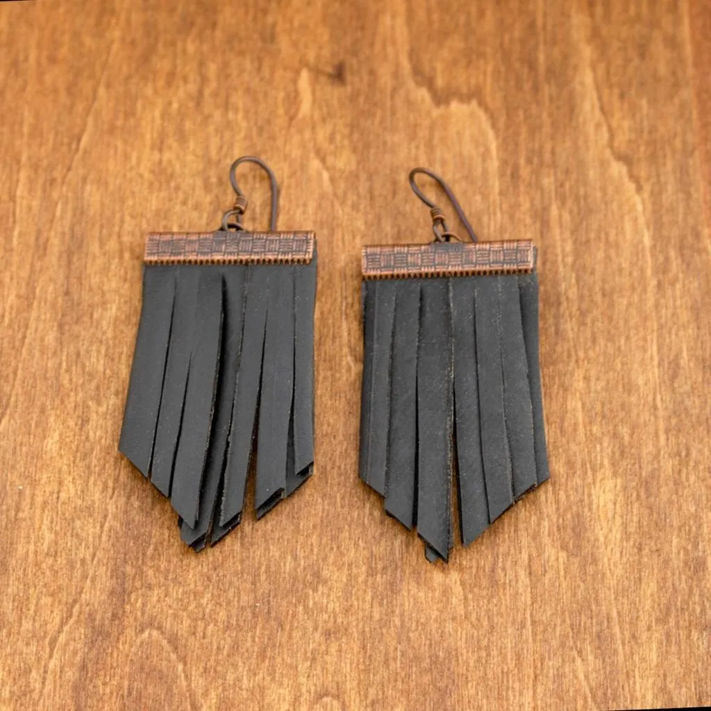 Tribal Racers Upcycled Inner Tube Earrings