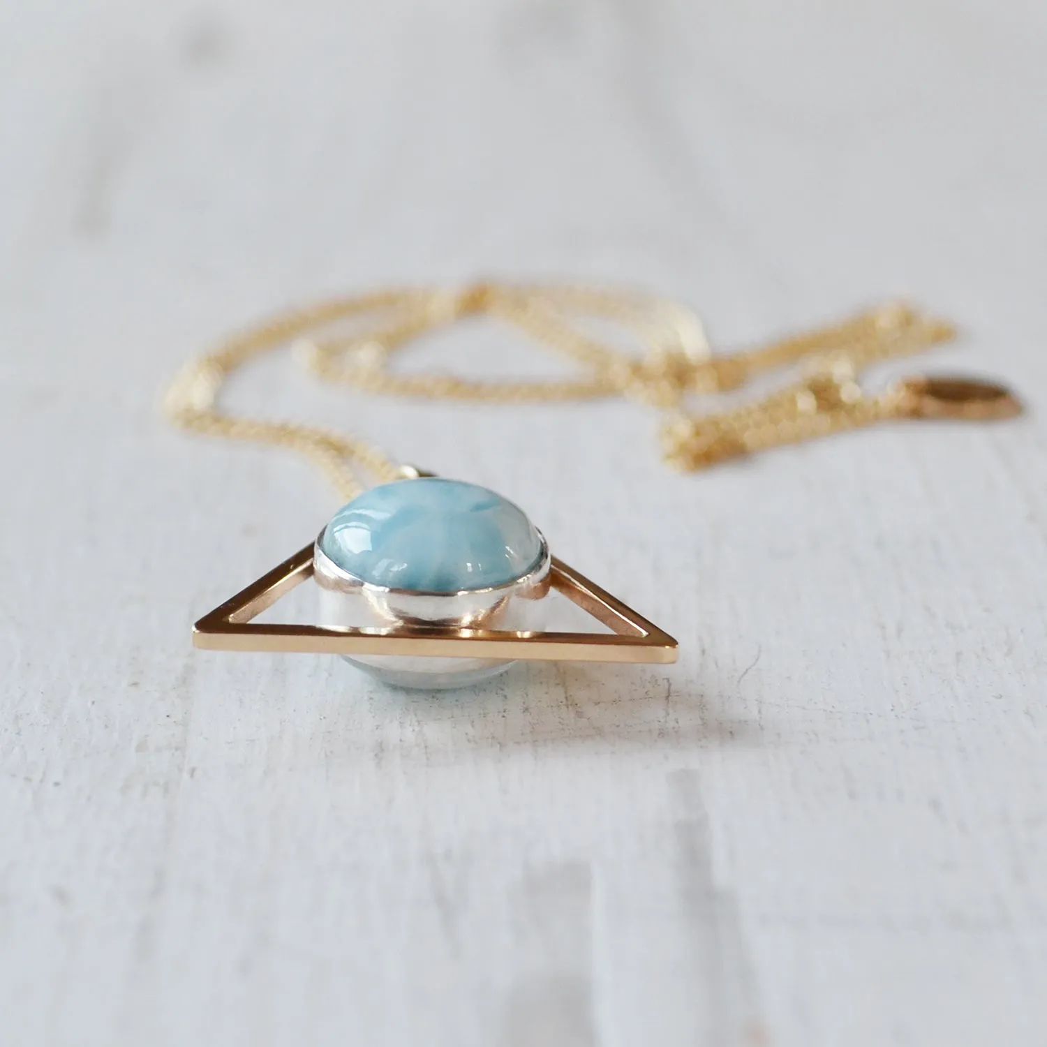 Two Faced Larimar / Moonstone Necklace