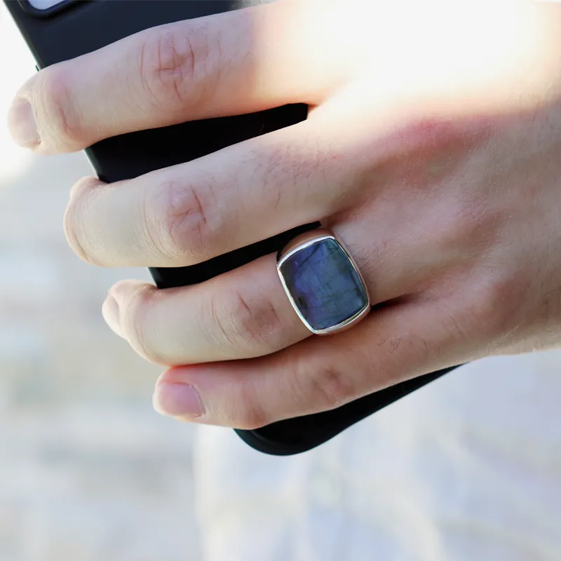 Unisex Labradorite Gemstone Ring