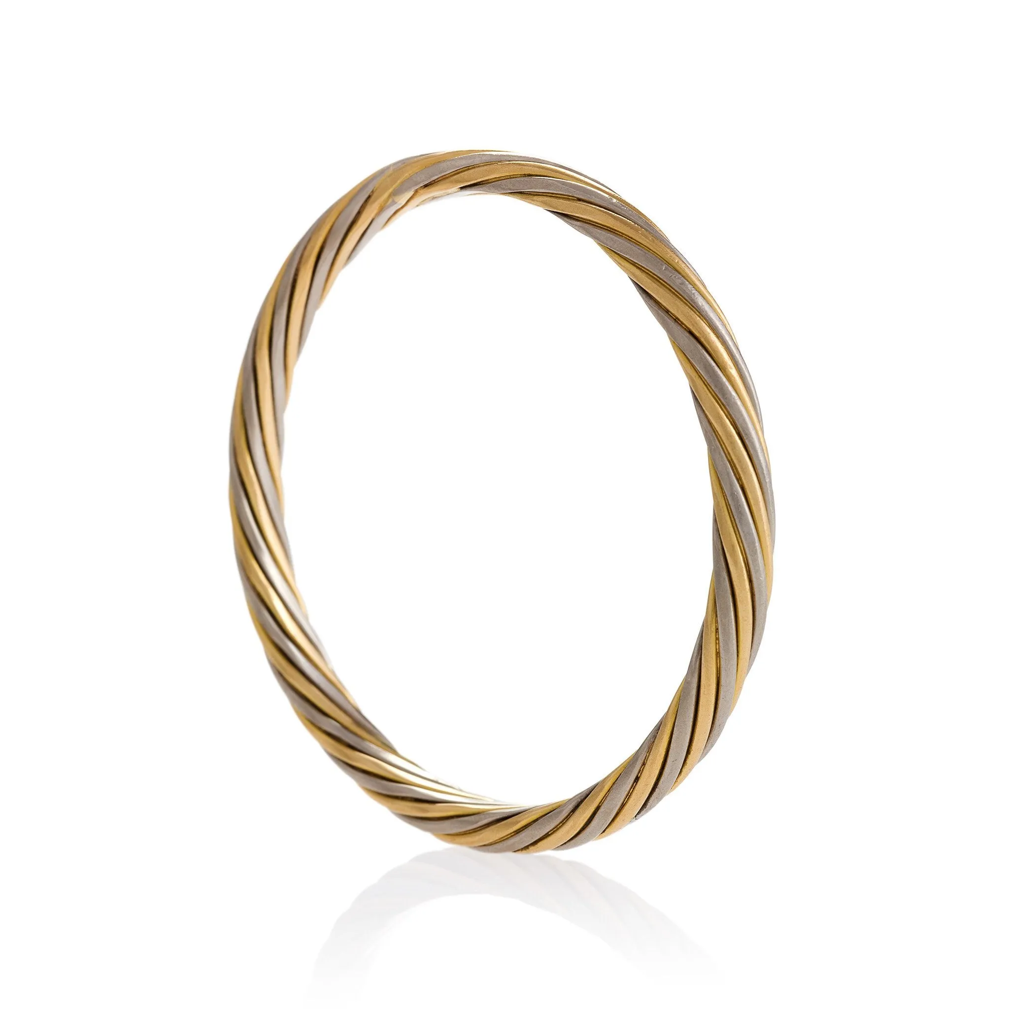 Van Cleef & Arpels Rope Twist Bi-Color Gold Bangle