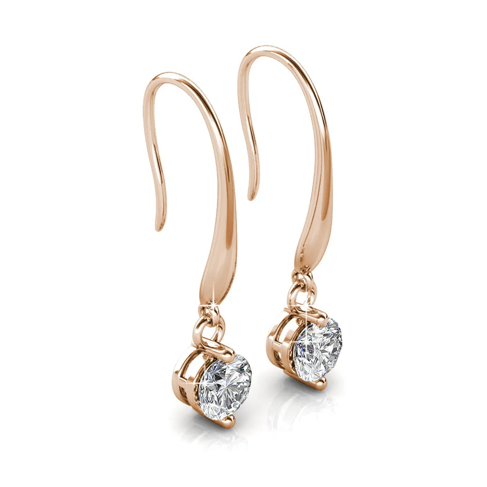 Veronica “Victorious” 18k White Gold Plated Swarovski Drop Earrings