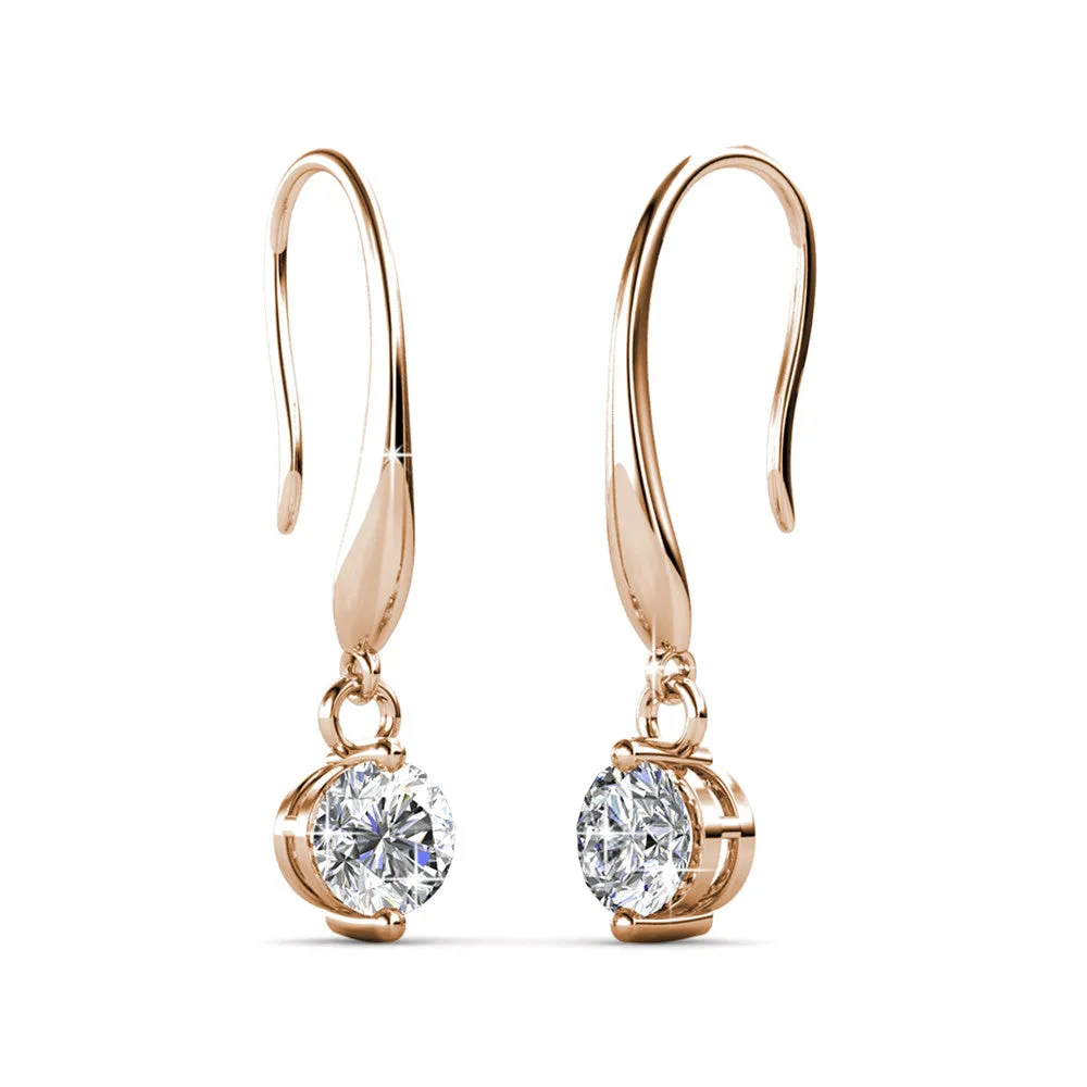 Veronica “Victorious” 18k White Gold Plated Swarovski Drop Earrings