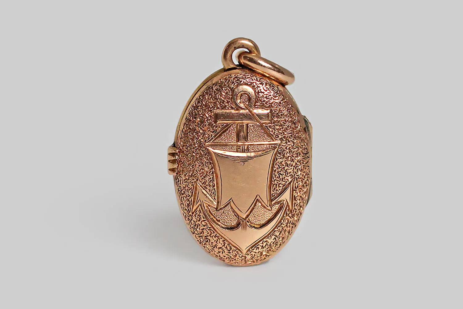 Victorian Anchor & Banner Memorial Locket