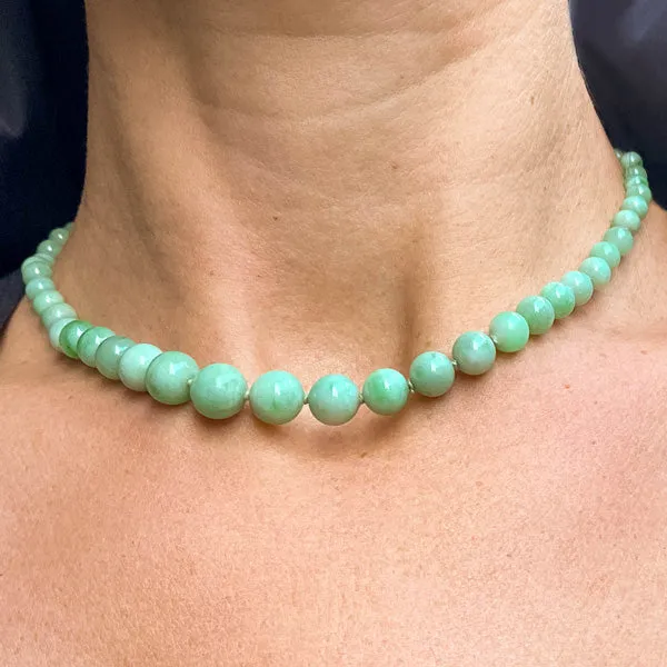 Vintage Jade Bead Necklace