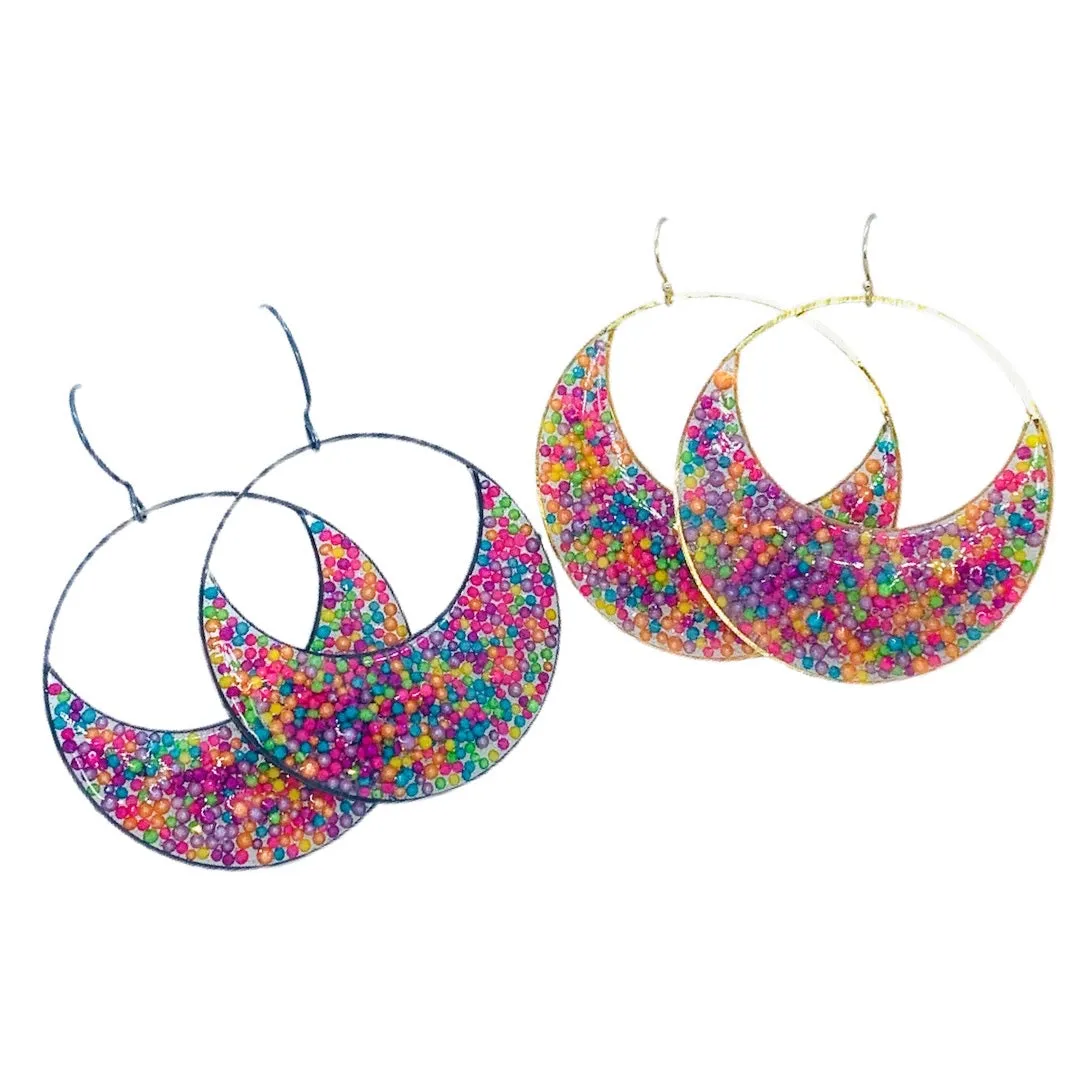 Waxing Moon Sprinkle Earrings