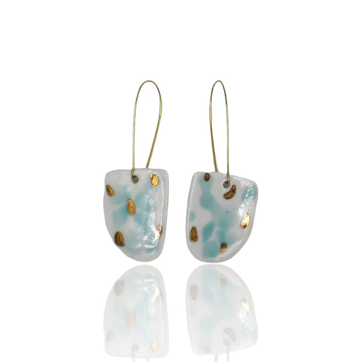 White porcelain drop earrings