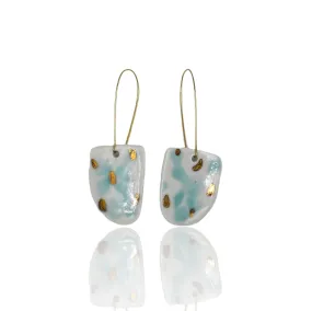 White porcelain drop earrings