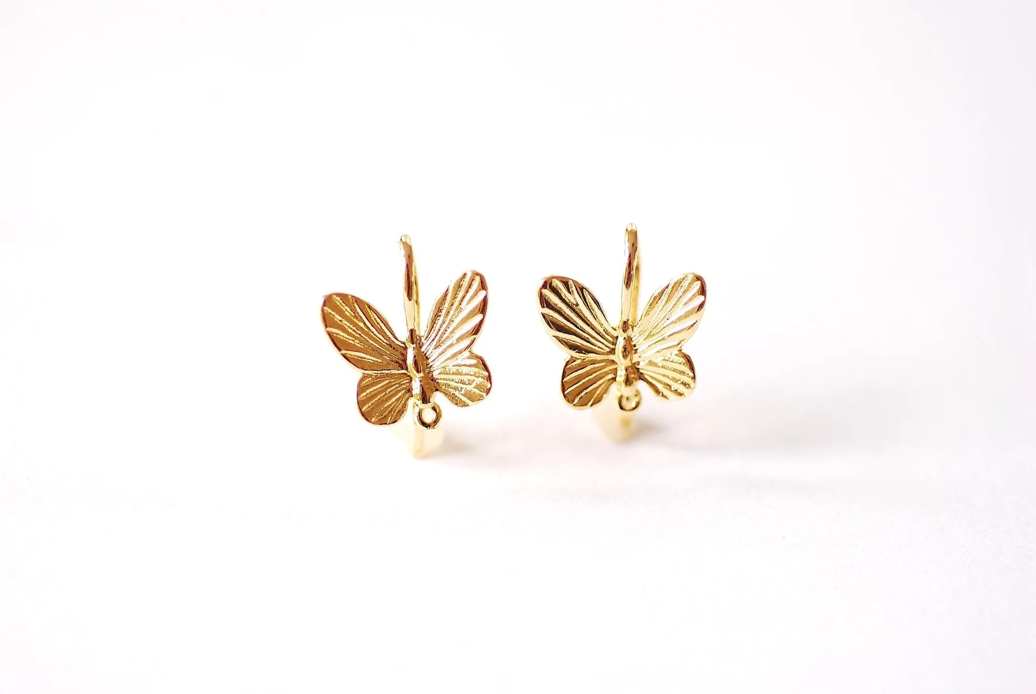 Wholesale Butterfly Ear Wire Earrings - Vermeil Gold or Sterling Silver Insect Butterfly Bee HoneyBee Ear Wire Findings Component Ear Hook, 521