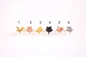 Wholesale Leaf Earring- Sterling Silver, Gold, Rose Gold, Leaf Earring, Leaf Studs, Leaf Bud earrings, Leaflet Earrings, Ear Crawlers, Ear Climbers