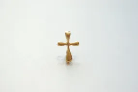 Wholesale Matte Vermeil Gold  Cross Charm Pendant- 18k gold plated over Sterling Silver Cross Charm, Gold Cross, Gold Cross Beads , 182