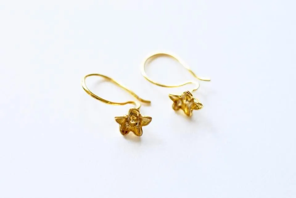 Wholesale Shiny Vermeil Gold Flower Earring finding - 18k gold plated Sterling Silver,  Gold flower earrings, Gold earring finding, Gold Earrings, 193