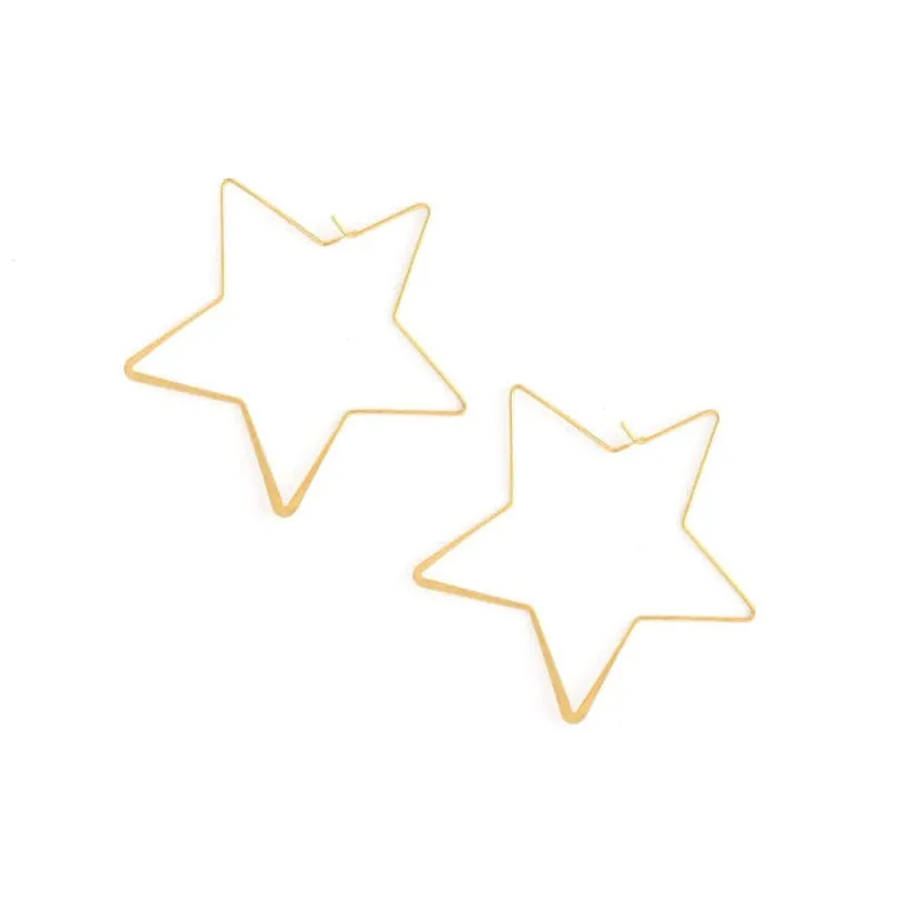 Wired Shaped Star Earring - Gold