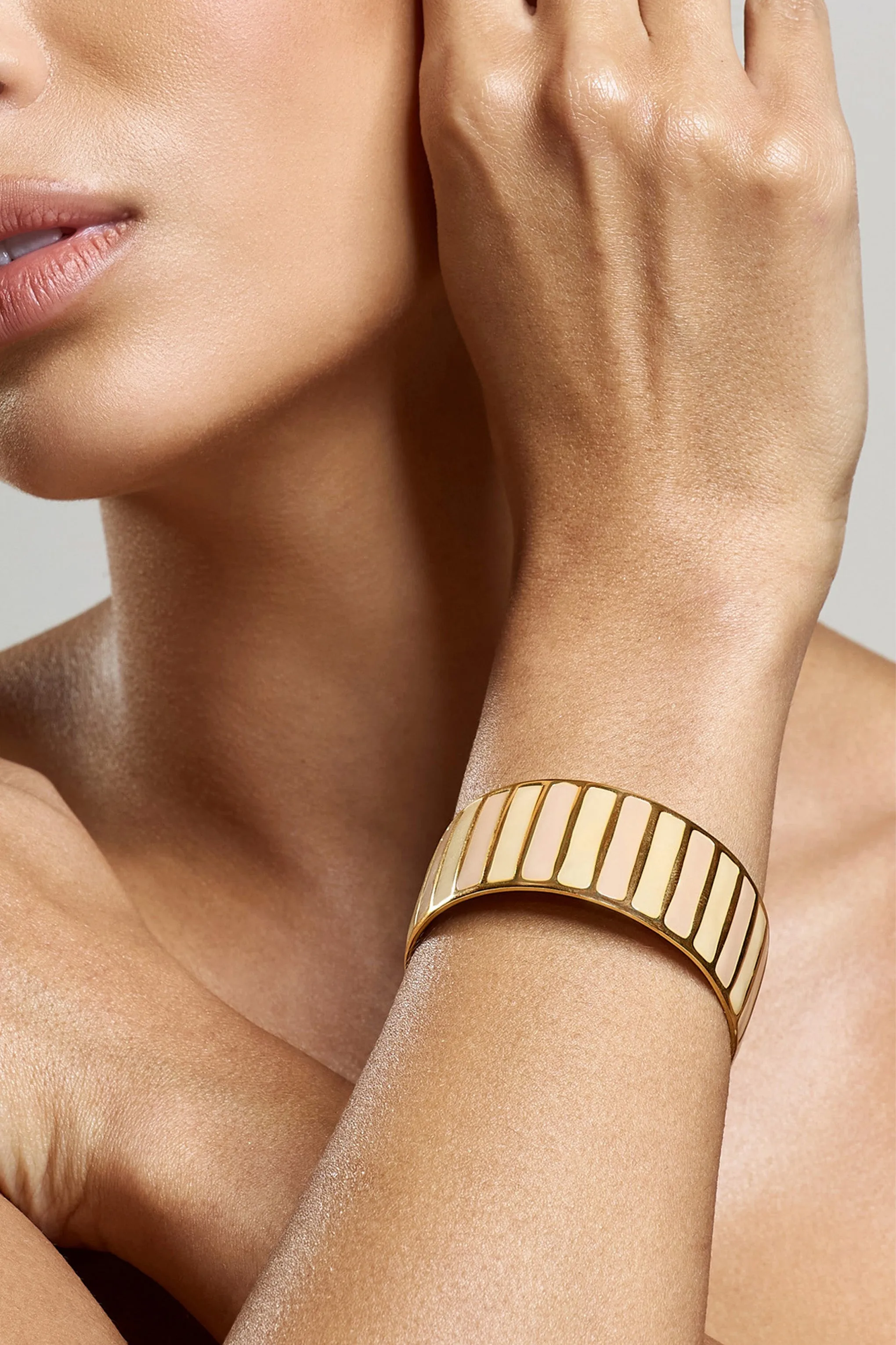 Yasmine | Nude Adjustable Gold Bangle